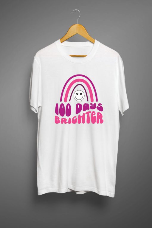 100 days brighter White T shirts