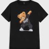 Men Bear Print Round Neck T shirts