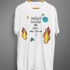 Men Slogan And Fire Print T shirts